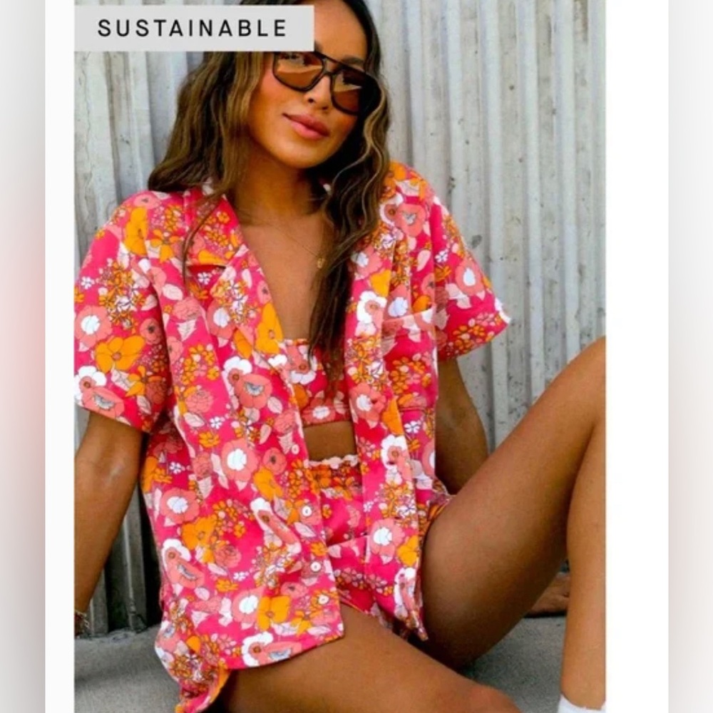 Sincerely Jules for Bandier Floral Sweatshirt Shortsleeved *NWT*